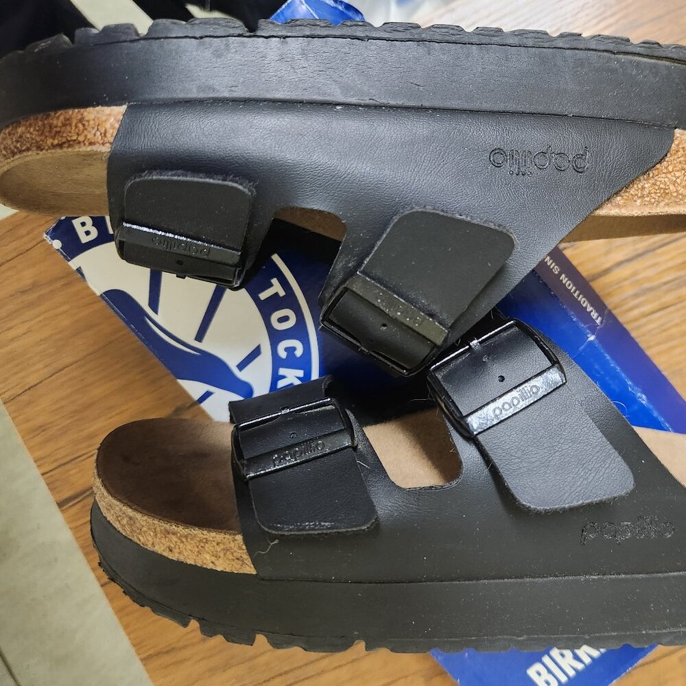 Platform Birkenstock x Papillio black sandals